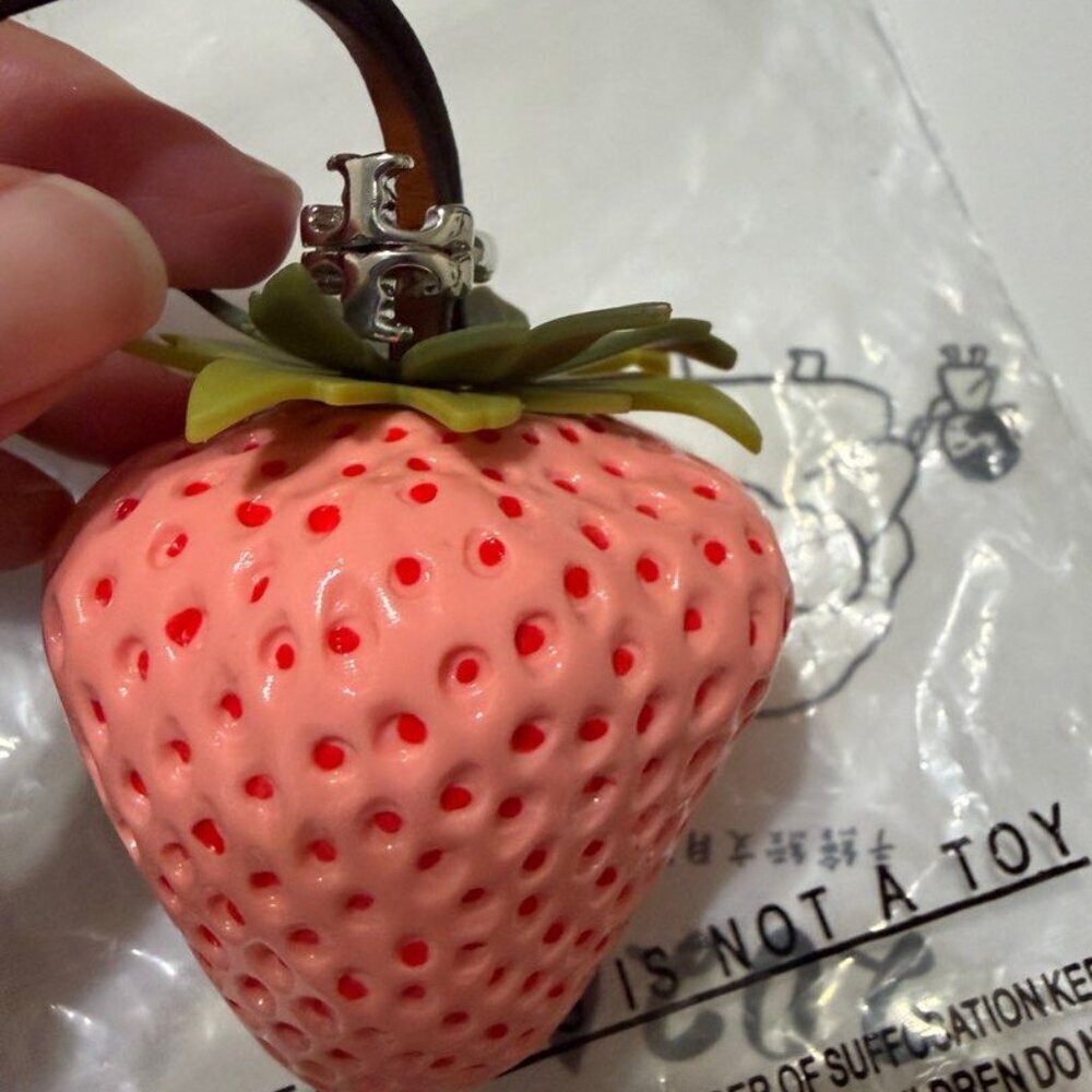 Tory Burch Strawberry Bag Charm Whimsical Novelty Designer Keychain Accessory - Picture 6 of 6
